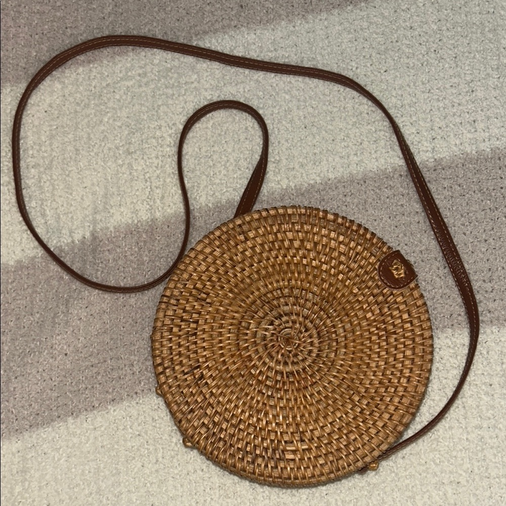 Like new- Brown Woven Crossbody Bag
